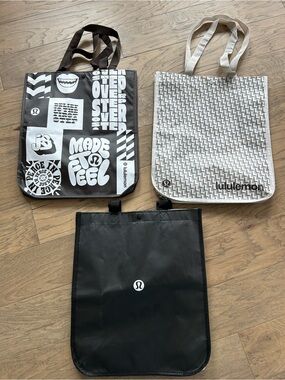 Lululemon Reusable Large Tote Bags Set of 3
